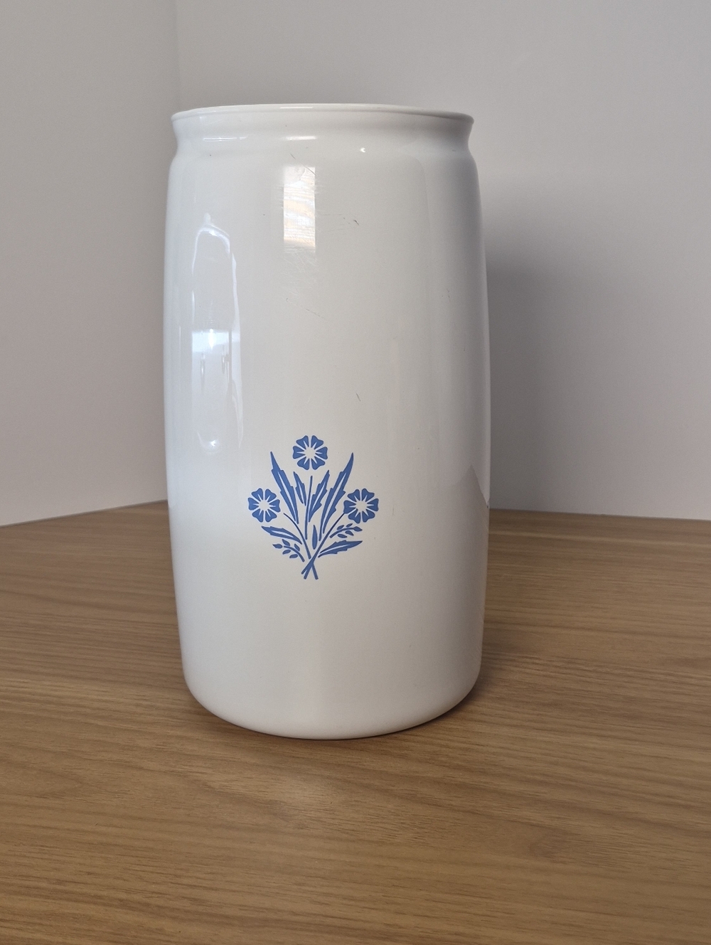 Vtg Corning Ware Cornflower Blue Tall 10 Cup Utensil Holder Vase